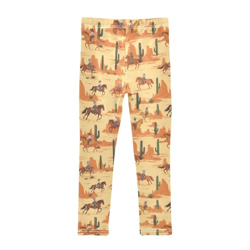 Wusikd Cowboys Girls' Leggings Toddler Doodles Kids Yoga Pants Dance Active Tights 4T2
