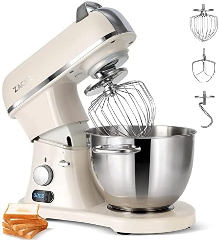 ZACME 8.4QT Commercial Stand Mixer 800W with Aluminum cast body and NSF Certified, Kitchen Electric Mixer Metal Food Mixer with Stainless Steel 8L Bowl, Dough Hook and Beater with Smart Timer Display