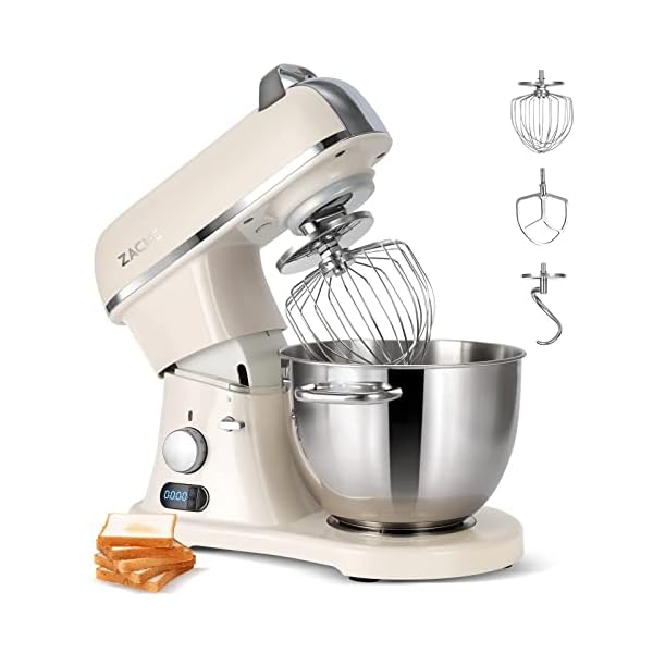ZACME 8.4QT Commercial Stand Mixer 800W with Aluminum cast body and NSF Certified, Kitchen Electric Mixer Metal Food Mixer with Stainless Steel 8L Bowl, Dough Hook and Beater with Smart Timer Display