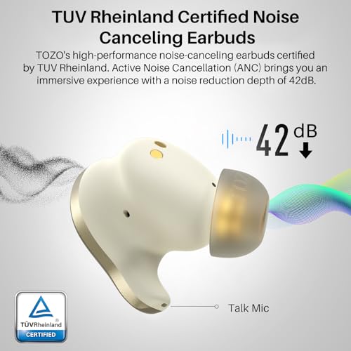 Image of TOZO Golden X1 Wireless Earbuds Balanced Armature Driver and Hybrid Dynamic Driver, Bluetooth Headphones OrigX Pro, LDAC & Hi-Res Audio Wireless, Noise Cancellation Headset Champagne