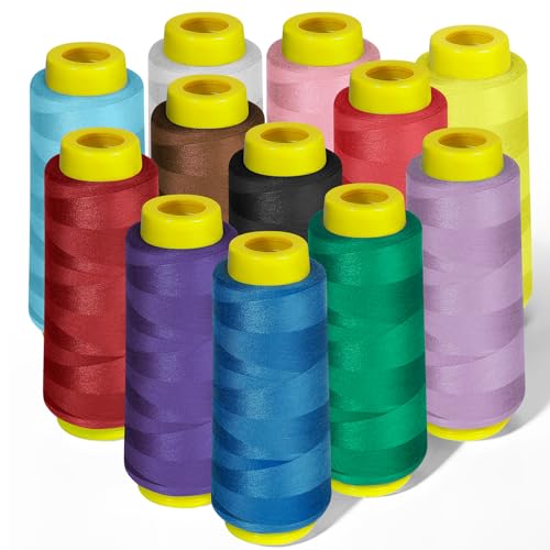12 conos de hilo para overlock 1800 yardas cada uno miniatura 1