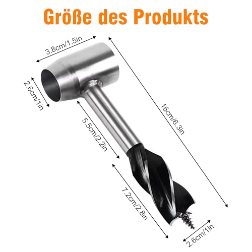 Bushcraft Handbohrmaschine für Holz: Bushcraft Bohrer Set，Handbohrer Überlebensbohrer mit Holster für Camping, Bushcraft, Outdoor Survival