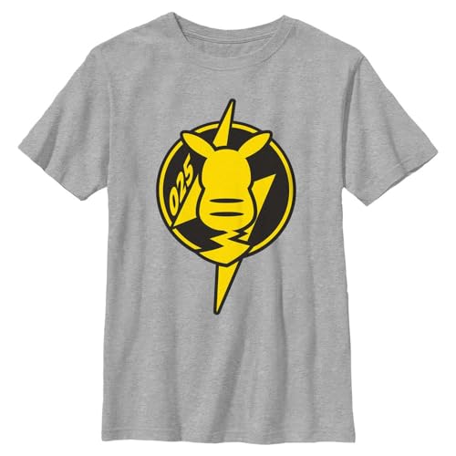 Pokemon Kids Pikachu 025 Badge Full Boys Short Sleeve Tee Shirt