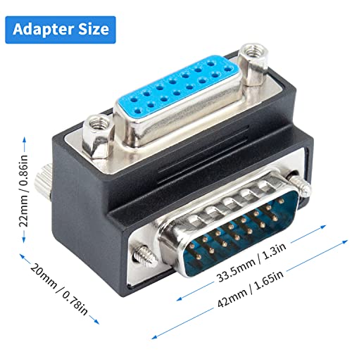 Adaptador Duttek DB15 macho a hembra 90 grados miniatura 5