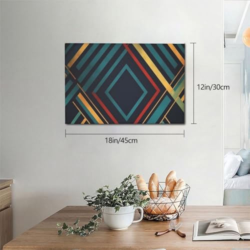 Toile géométrique rayures pour décorer un mur vide rapidement