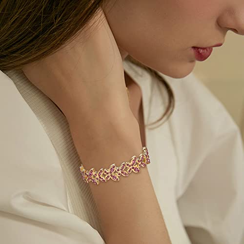 Image of EleQueen Women's Austrian Crystal Butterfly Charm Stretch Bridal Bangle Bracelet Gift for Women