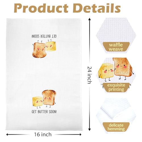 Image of Get Well Gifts for Women - Funny Heartfelt Recovery Wishes Decorative Waffle Dish Towels, Surgery Recovery Gift Hand Towel, After Surgery Gifts Tea Towel, 16x24 Inches
