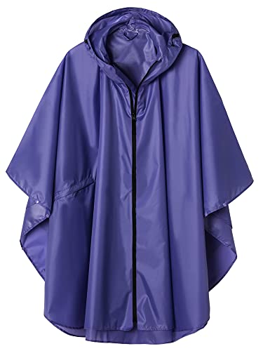 Image of SaphiRose Adult Rain Poncho Waterproof Hooded Zipper Raincoat with Pockets | OEKO-TEX Certified 100% Polyester, Lightweight Packable Storage Pouch, Heat-Sealed Seams, Quick-Dry for Outdoor Hiking