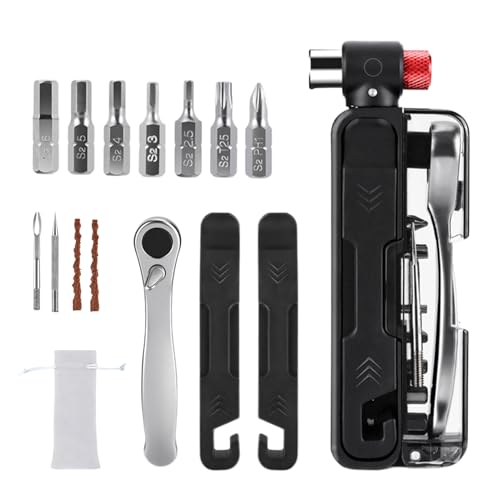 yybng Kit De Reparación Para Bicicletas - Kit De Mantenimiento Para Bici - Juego de Destornilladores Portátil con Trinquete Llave Antideslizante para Ciclismo Travesías Descenso Commuting Scooter Moto
