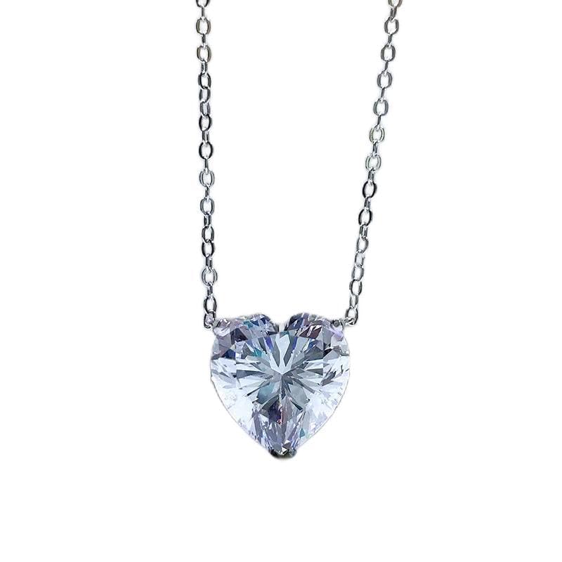 Collier cœur argent 925 et diamant carbone pour mariage élégant