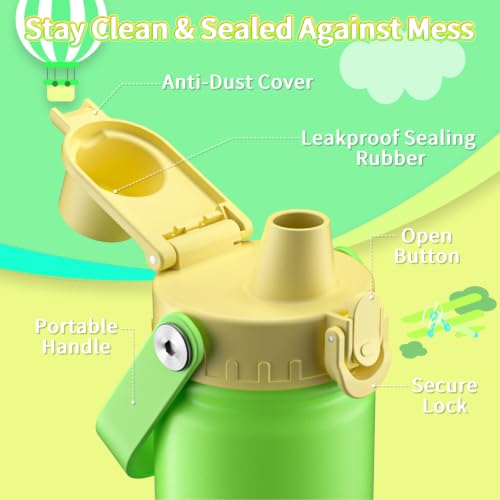 Image of baab 18oz Kids Insulated Water Bottle 18 /8 Stainless Steel Kids Cup 2 Pack