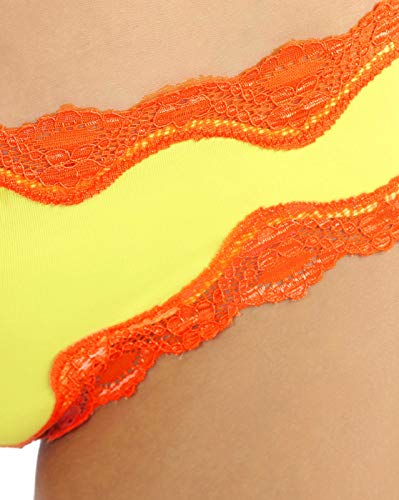 Image of Candyskin Women's Thong Pink Panty Trim Lace Comfort Wear Low Rise