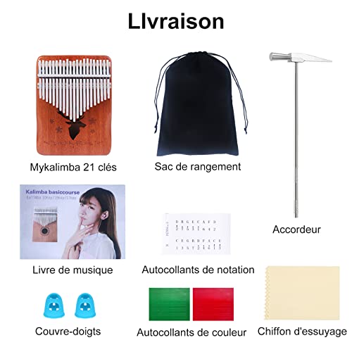 Kalimba 21 Clés Pouce Doigt Piano Portable Instrument de Musique avec Accessoires,Kalimba instrument avec tuning hammer… - Les Beatles, Paul McCartney, John Lennon, RIngo Starr, George Harrison Kalimba 21 Clés Pouce Doigt Piano Portable Instrument de Musique avec Accessoires,Kalimba instrument avec tuning hammer… – Image 8