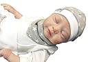 Atelier MiaMia, berretto per bambini di AB KU 33, edizione limitata, berretto e panno, grigio con stelline multicolore 48