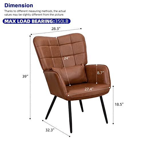 Sillón Plegable Cuero Marrón miniatura 2