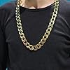 Navoys Gold Gangster Chain - 81cm Chunky Fake Gold Necklace Chain Great for Fancy Dress Rapper, Chav, Hip Hop, Gangster Granny Costumes, Unisex Fancy Dress Billionaire Boy Accessory #4