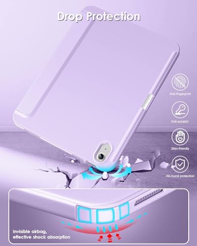 Image of Printme Compatible with iPad (A16) 11th Generation Case 11 Inch 2025, for iPad 10th Generation Case 10.9 Inch 2022 with Pencil Holder, Slim Trifold Stand Protective Cover with Soft TPU Back (Lavender)