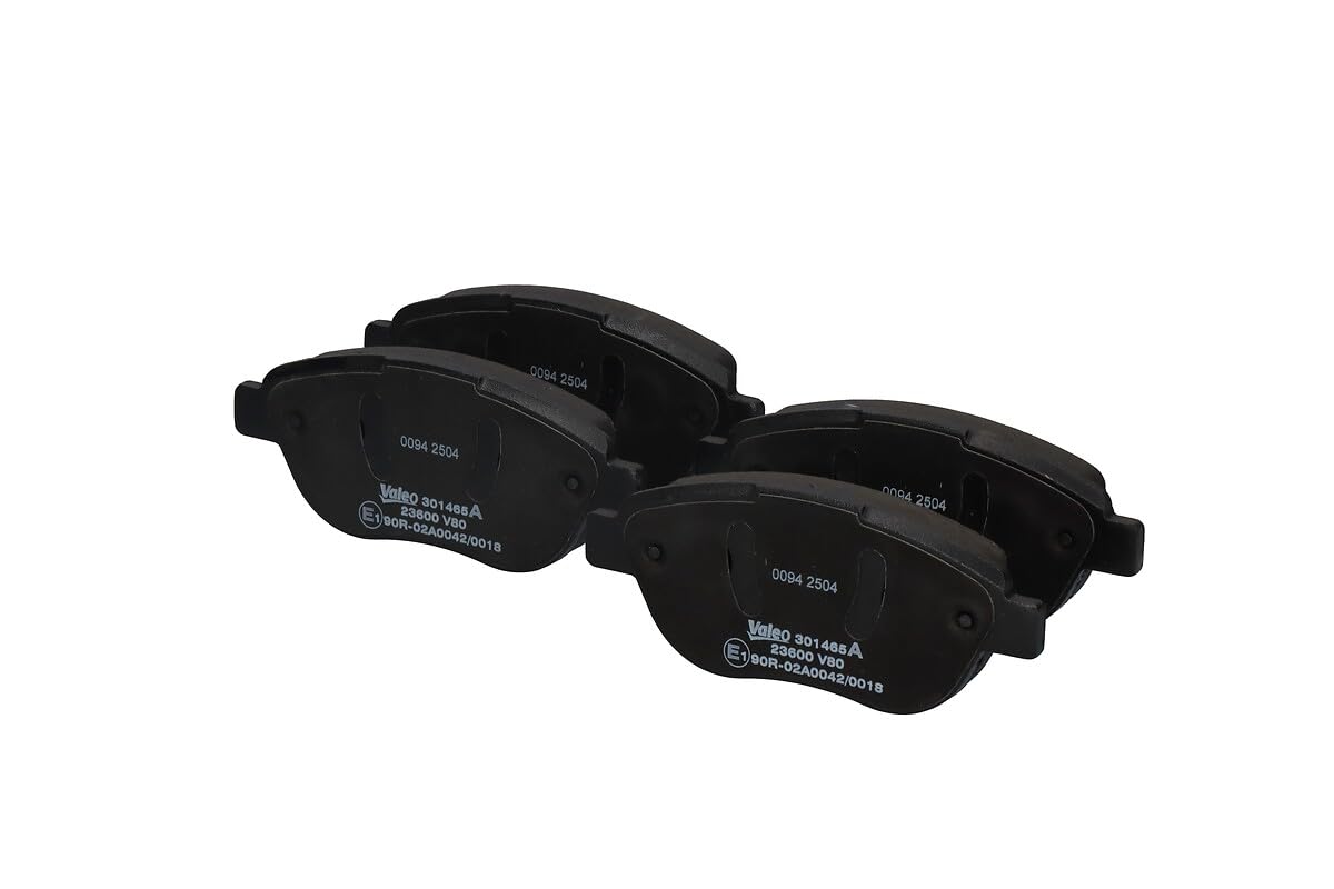 VALEO Imbottiture per freni Expert 301465A, Set di 4 imbottiture, Asse anteriore, Completamente dotato di accessori montati - Certificate ECE-R90