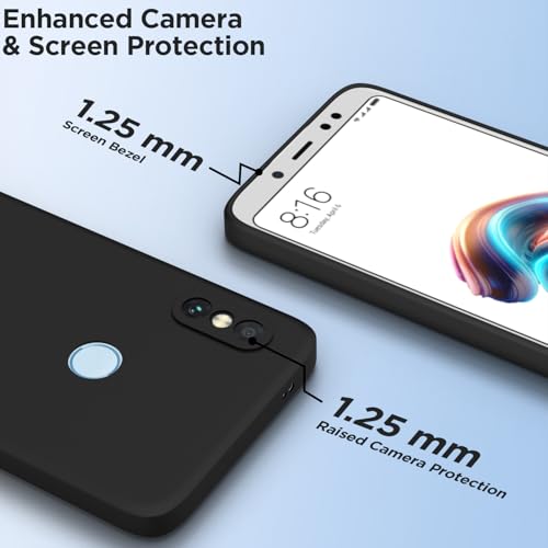 Image of Outlouders Back Cover for Redmi Note 5 Pro | Camera Protection | Durable Soft Matte Silicone Bumper Case (Black)