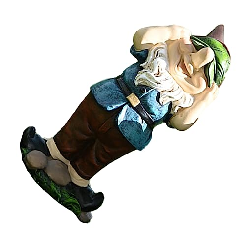 Happyyami 1pieza Estatua De Jardín De Duende para Decoración Exterior Adorno De Patio y Jardín Azul