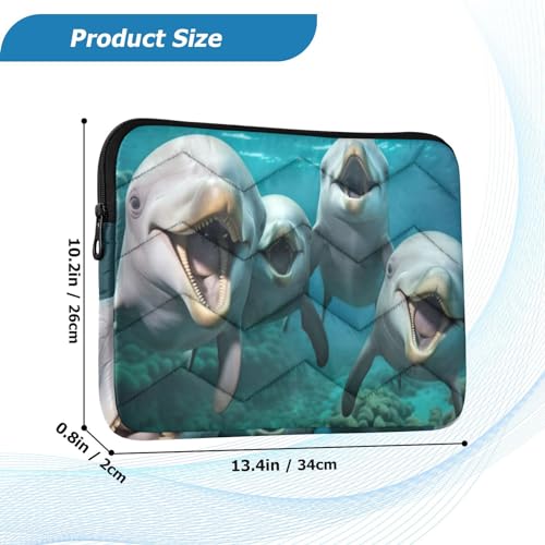 Funda impermeable para laptop de 13 a 14 pulgadas con diseño de delfines miniatura 3