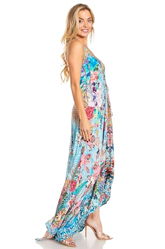 Image of Sakkas Lizi 2025 Womens Maxi High-Low Halter Handkerchief Long Dress Beach Party