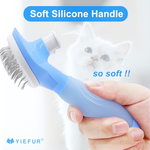 Image of Cat Brush for Shedding, Self Cleaning Brush for Long & Short Hair Cats