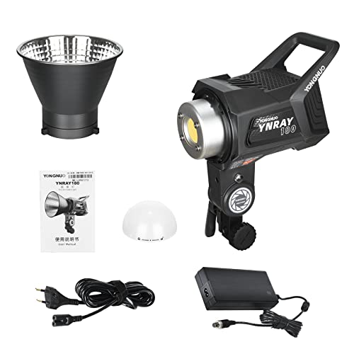 Image of Yongnuo YNRAY180 LED Video Light, 180W 5600K COB Lamp Bead Bowen Mount CRI 96+ TLCI 98+ 65000LUX@1m 2.4G Wireless Remote Control 256 Channels for Video Recording, Wedding, Outdoor Shooting