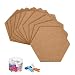 HBlife Hexagon Cork Board Tiles - 10 Pack Self-Adhesive Bulletin Boards With 50 Pins (Black)
