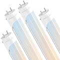JESLED T8 LED 4FT Tube Lights, Type A+B, 24W, 3200LM, 6 Colors 3000K | 3500K | 4000K | 5000K | 6000K | 6500K, Plug and Play or Ballast Bypass, LED Bulbs 4 Foot Replacement, Dual-Ended, Frosted, 4 Pack