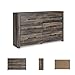 Signature Design by Ashley Drystan Rustic Industrial 6 Drawer Dresser, Weatherworn Brown