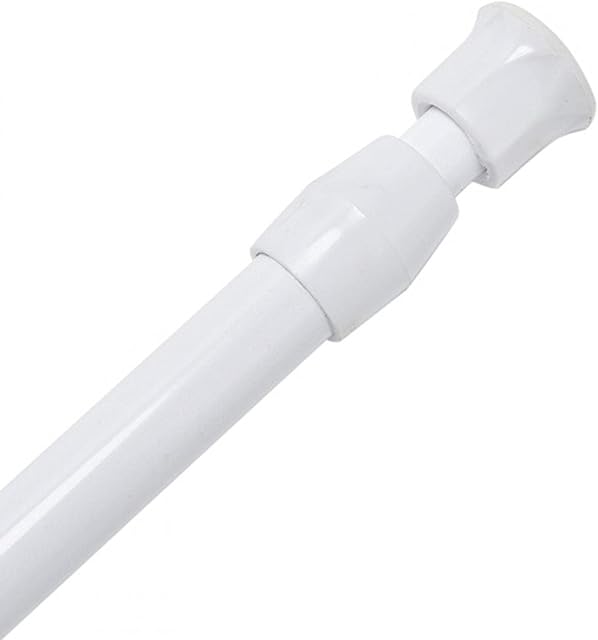 AUTUUCKEE Extendable Curtain Rod, Telescopic Curtain Rod, Tension Pole For Shower Curtains Dia 1.3 cm(White 55-90cm)