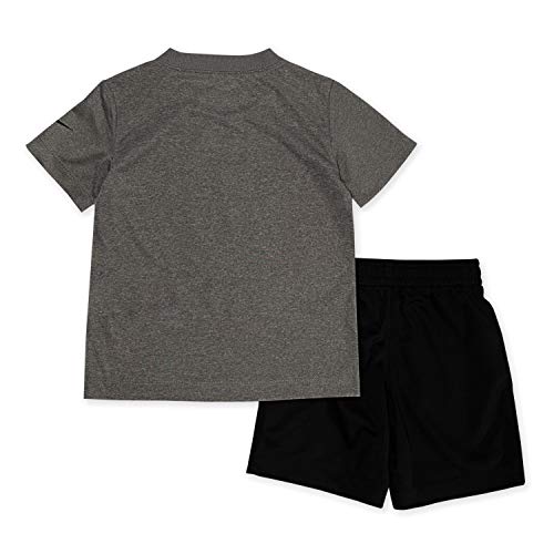Nike Boy`s Dri-Fit T-Shirt & Shorts 2 Piece Set (Black(66F026-023)/White/Grey, 12 Months) #TOP1