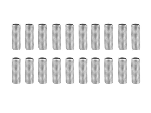 Kit 20 Barre Filettate M10x1 Passo Fine 30mm per Illuminazione – Acciaio Zincato, Ricambi per Lampadari, Portalampade e Lumi (Non Compatibile M10 Passo Grosso)