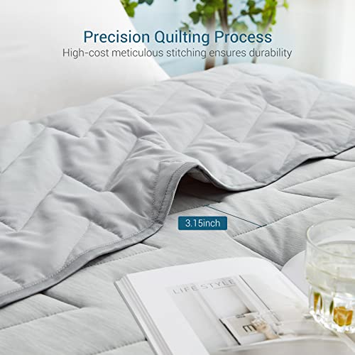 Elegear Revolutionary Cooling Blanket King Absorbs Body Heat To Keep Cool, Japanese Q-Max>0.5 Arc-Chill Cooling Comforter For Hot Sleeper Precision V-Tack Quilting Lightweight Summer Blanket #TOP5