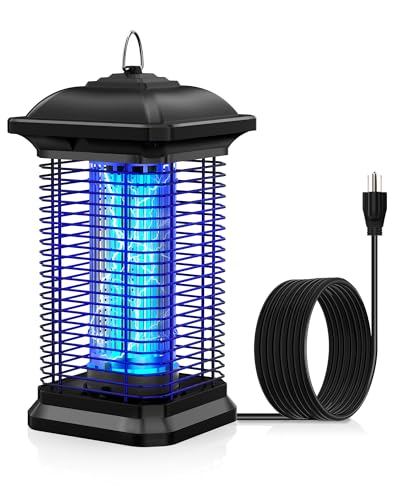 Bug Zapper for Outdoor & Indoor, 1/2 Acre Coverage Mosquito Lamp with 18W Bulb & 4400V High-Voltage, 100% Improvement in Mosquito Control Effect, Electric Fly Trap for Patio, Backyard, Home