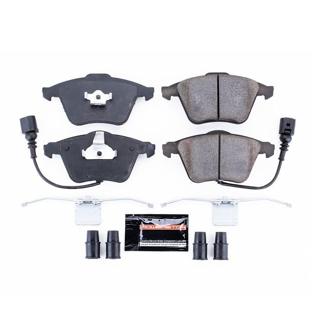Image of PowerStop Front Brake Pads for Audi TT Quattro 2008-09 |TTS Quattro 2009-15 |Volkswagen CC 2009-12 |Golf R 2012-13 - Z23 Carbon-Fiber Ceramic Brake Pads with Installation Hardware, Z23-915C