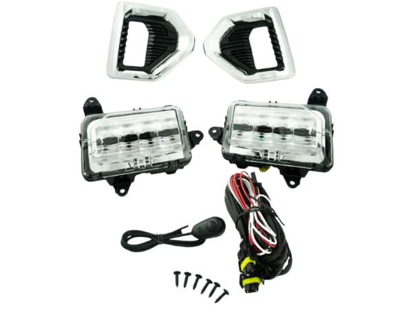 CONCEPT AUTOMOTIVE LIGHTS For 2019-2022 GMC Sierra 1500 LED Fog Lights with CHROME Bezels & Assembly Set