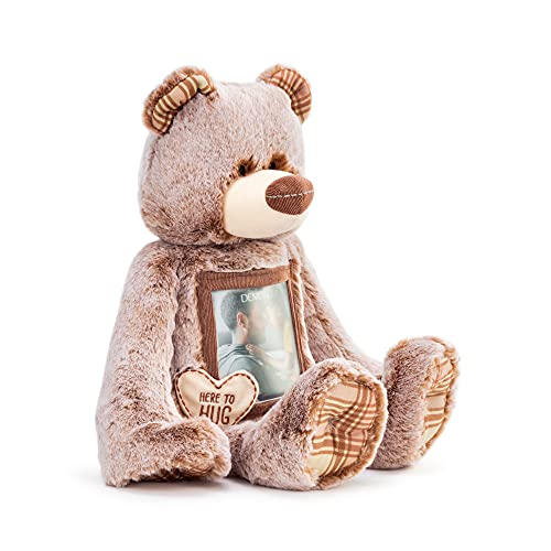 DEMDACO Here to Hug Photo Natural Brown 12 inch Plush Polyester Stuffed Animal Bear - Image 3