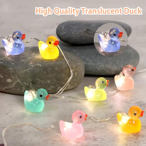 Image of Mini Ducks String Lights USB Plug-in or Battery Operated Remote Timer 10ft 40LEDs Tiny Fairy Light for DIY Dollhouse Decor Micro Landscape Aquarium Craft Charms Birthday Gift Party Favor
