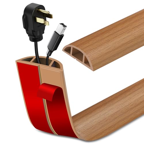 Floor Cord Cover Self Adhesive Cord Hider Floor Extension Cord Covers for Floor Power Cord Protector...