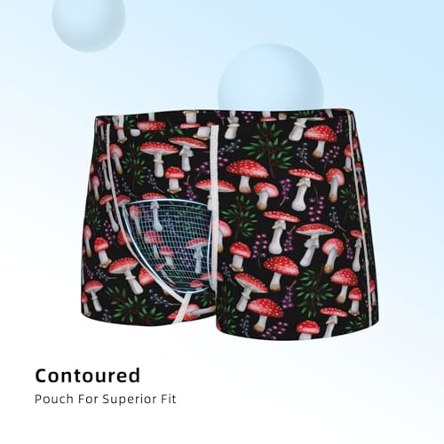 Boys' Cotton Boxer Brief Soft Underwear-Red Mushrooms4