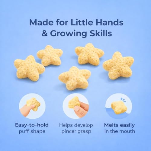 Image of Happa Organic Multigrain Strawberry & Banana Melts Super Puffs (Healthy Organic Snack for Little One, 8 Months+) Pack of 2 (40 G, Vanilla & Blueberry)