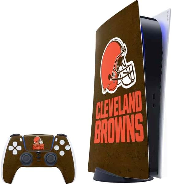 Skinit Decal Gaming Skin Compatible with PS5 Bundle - Officially Licensed NFL Cleveland Browns Design