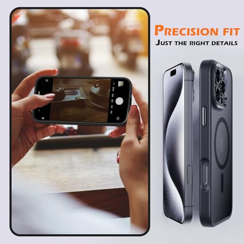 Coque iPhone 16 Pro compatible MagSafe antichoc en TPU mat gris - 6