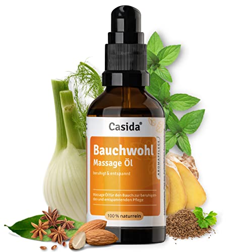 Casida Bauchwohl Massage Öl - Massageöl, Bauchöl aus 100% naturreinen Ölen - zur Entspannung und Beruhigung des Bauches - 50 ml
