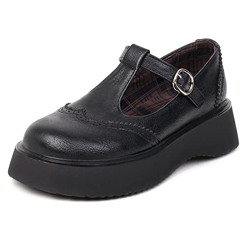 Richelieu Mary Janes femme plateforme Lizoleor walking noir taille 40.5