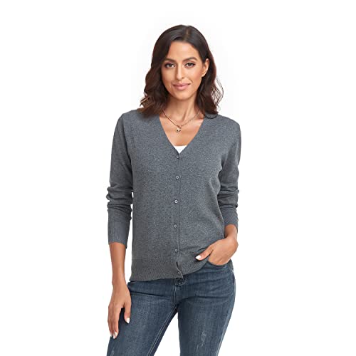 CUNYI Strickjacke für Damen Pullover mit V-Ausschnitt – Bild 6