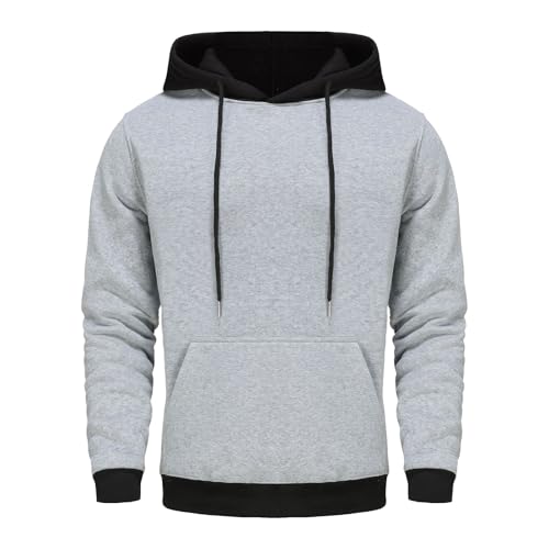 Long Sleeve Hoodies for Men Patchwork Color Block Drawstring Sweatshirts Casual Outfits Clothes Fall Fashion 2025 5