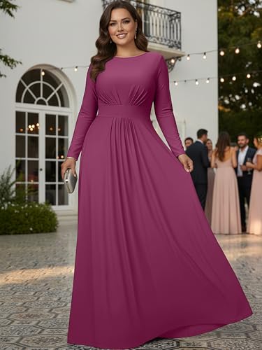 Image of KOH KOH Womens Long Sleeve Flowy Modest Elegant Evening Maxi Dress Gown